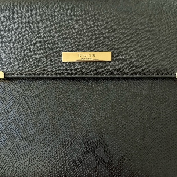 Dune London Black Faux Leather Python Snake Satchel Top Handle Crossbody Bag - Picture 5 of 16